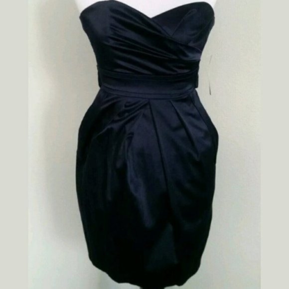 Navy Blue Strapless Dress Size 5 - Picture 2 of 3
